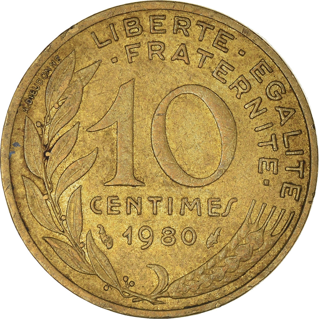 Coin, France, 10 Centimes, 1980