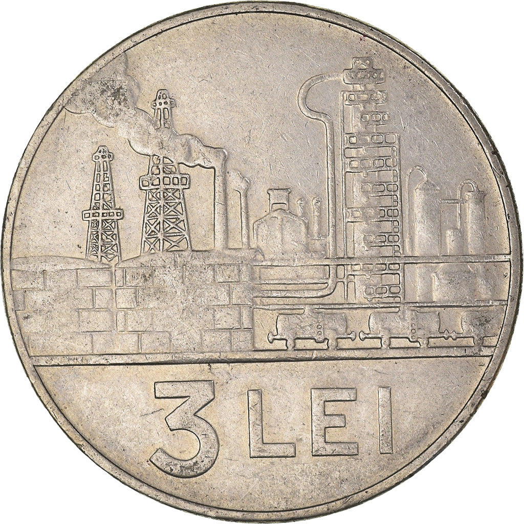 Monnaie, Roumanie, 3 Lei, 1966
