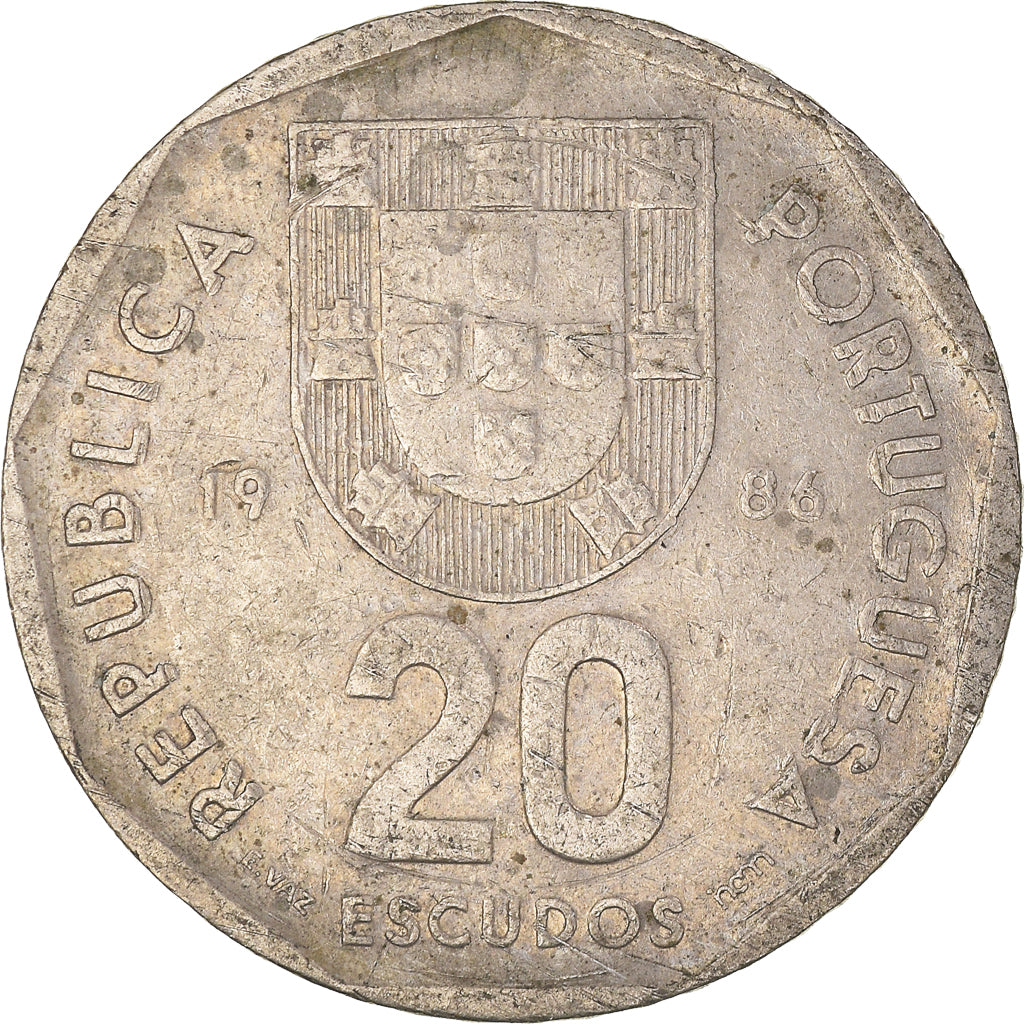 Coin, Portugal, 20 Escudos, 1986