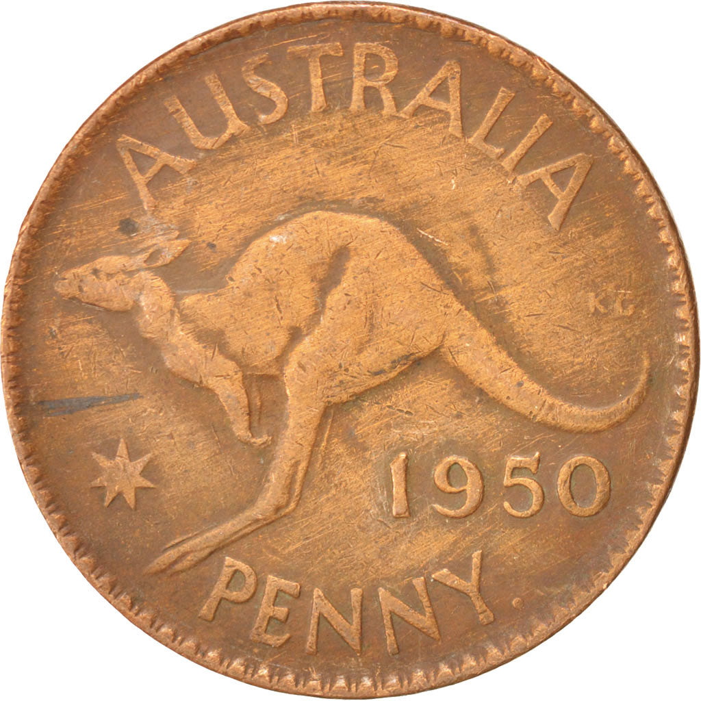 Australia, George VI, Penny, 1950, EF(40-45), Bronze, KM:43