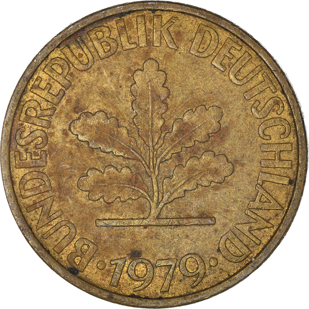 Moeda, ALEMANHA - REPÚBLICA FEDERAL, 10 Pfennig, 1979