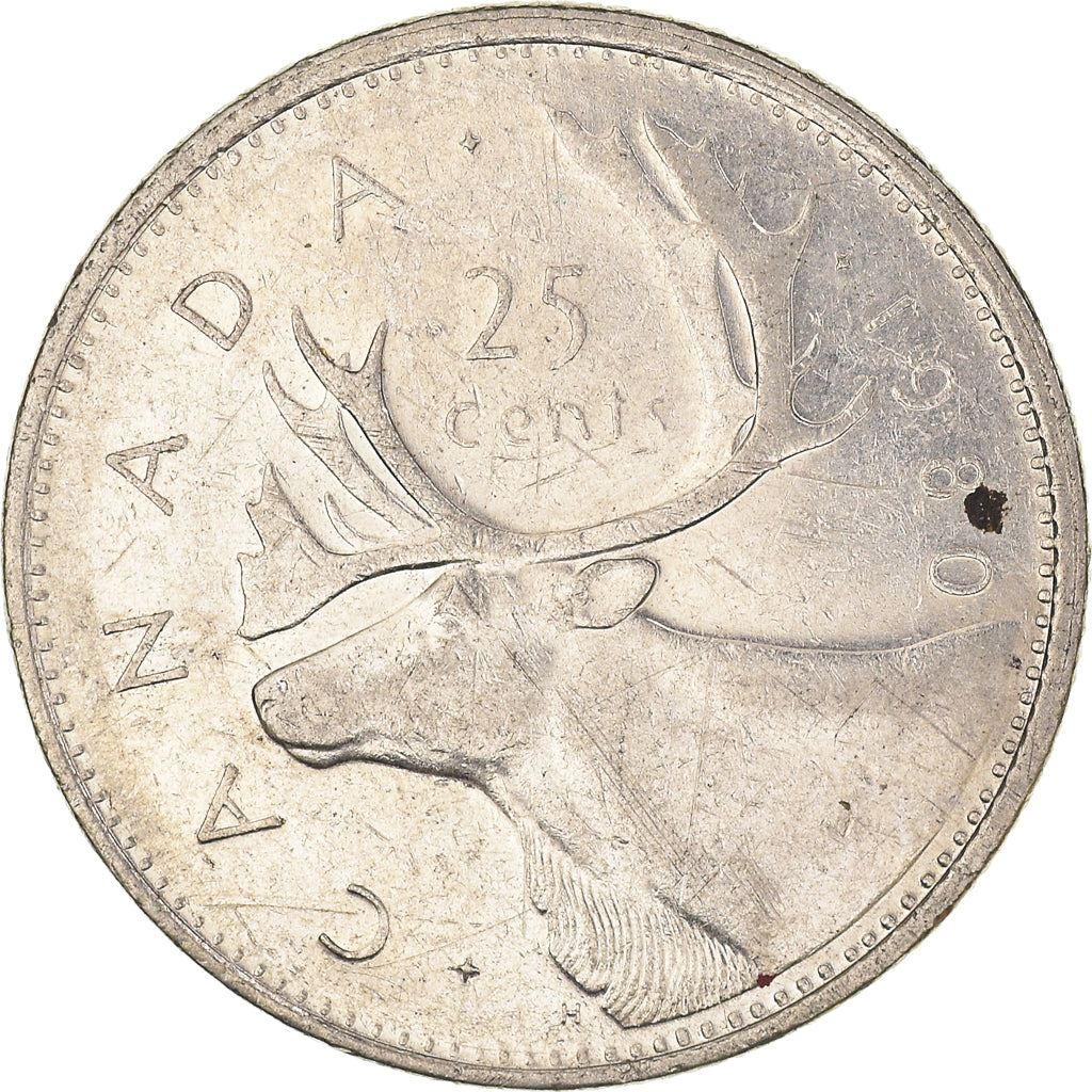 Moneta, Canada, 25 Cents, 1980