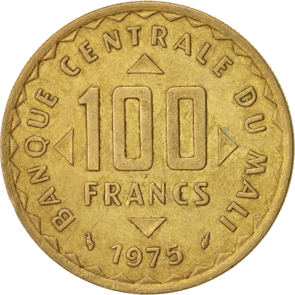 Mali, 100 Francs, 1975, Paris, EF(40-45), Nickel-brass, KM:10