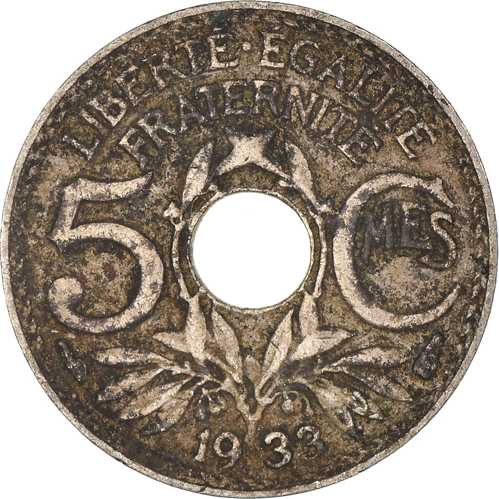 Munten, Frankrijk, 5 Centimes, 1933