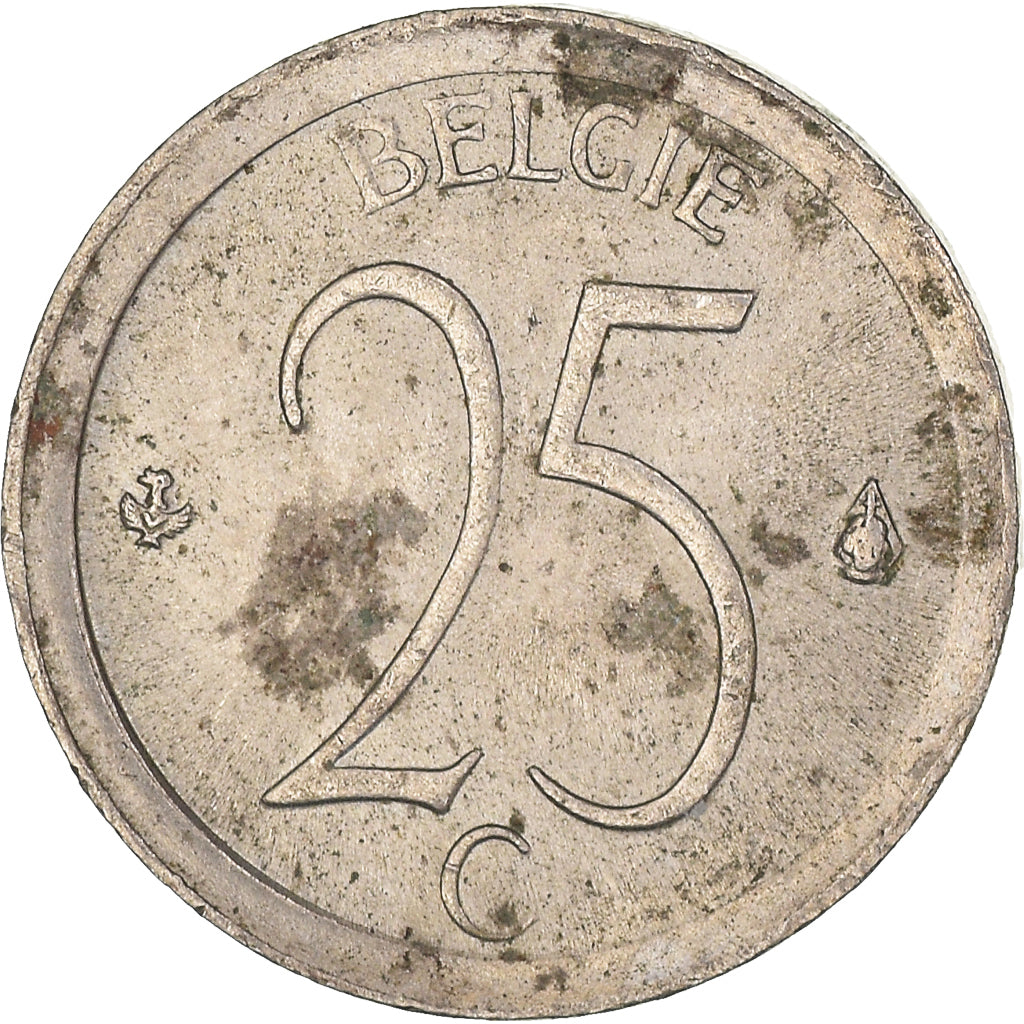 Moneda, Bélgica, 25 Centimes, 1974
