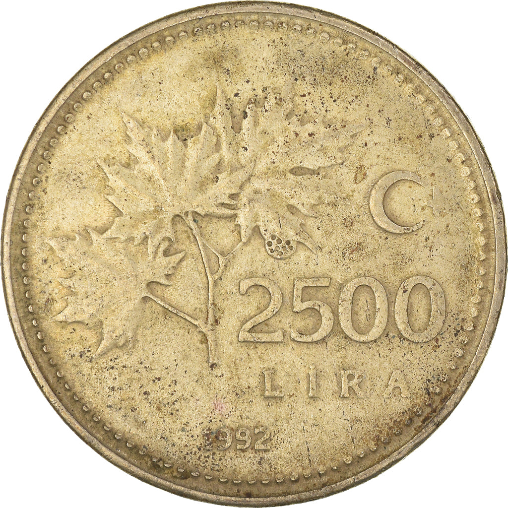 Coin, Turkey, 2500 Lira, 1992
