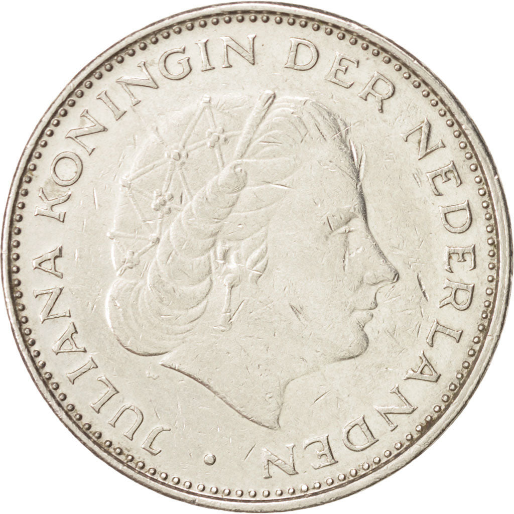 Netherlands, Juliana, 2-1/2 Gulden, 1971, EF(40-45), Nickel, KM:191
