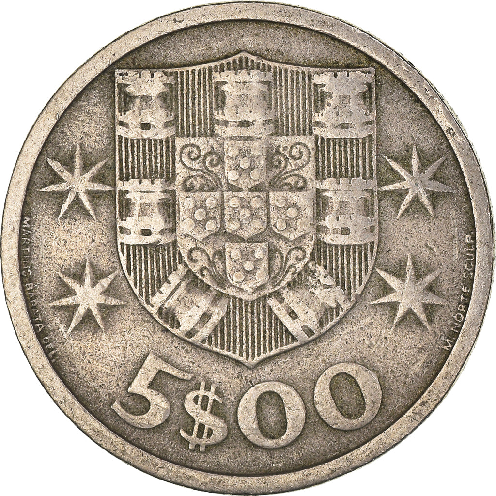 Munten, Portugal, 5 Escudos, 1966