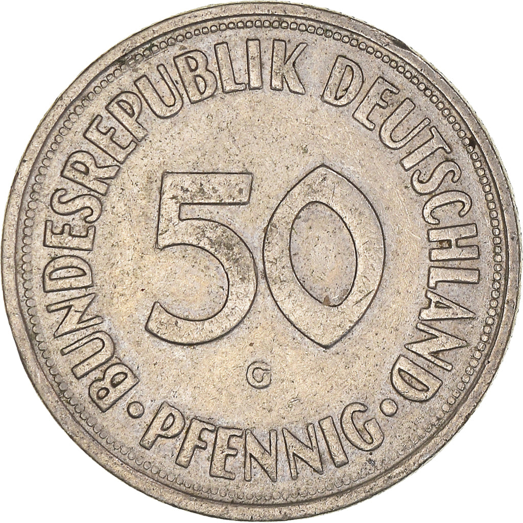 Moneda, ALEMANIA - REPÚBLICA FEDERAL, 50 Pfennig, 1950