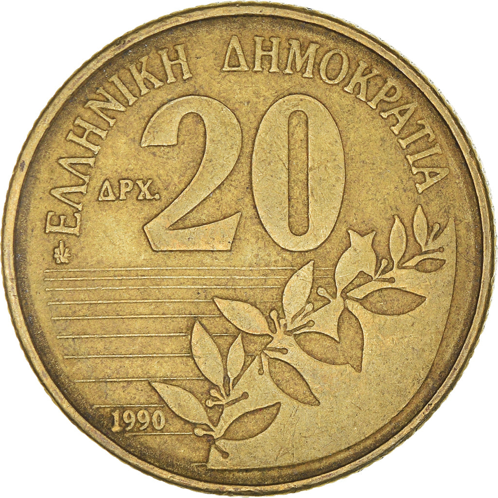 Moneta, Grecja, 20 Drachmes, 1990