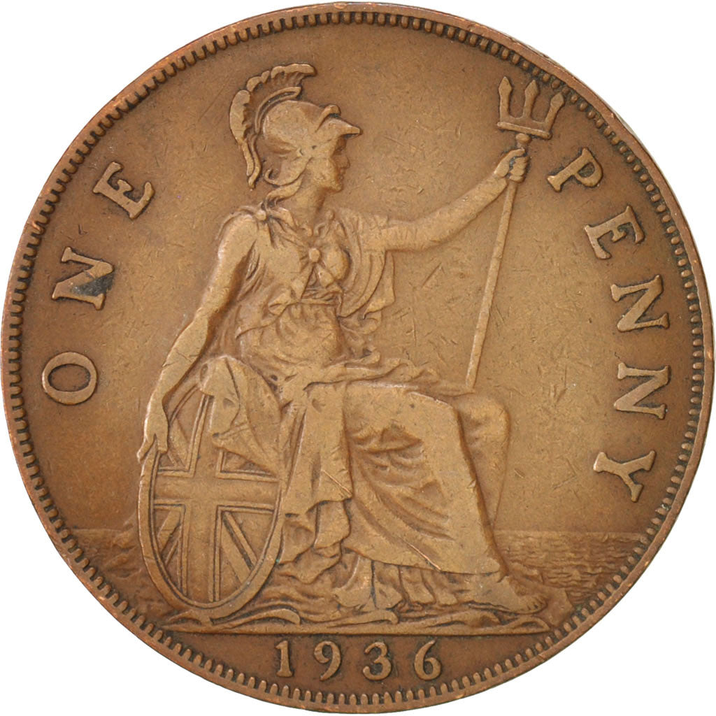 Great Britain, George V, Penny, 1936, EF(40-45), Bronze, KM:838