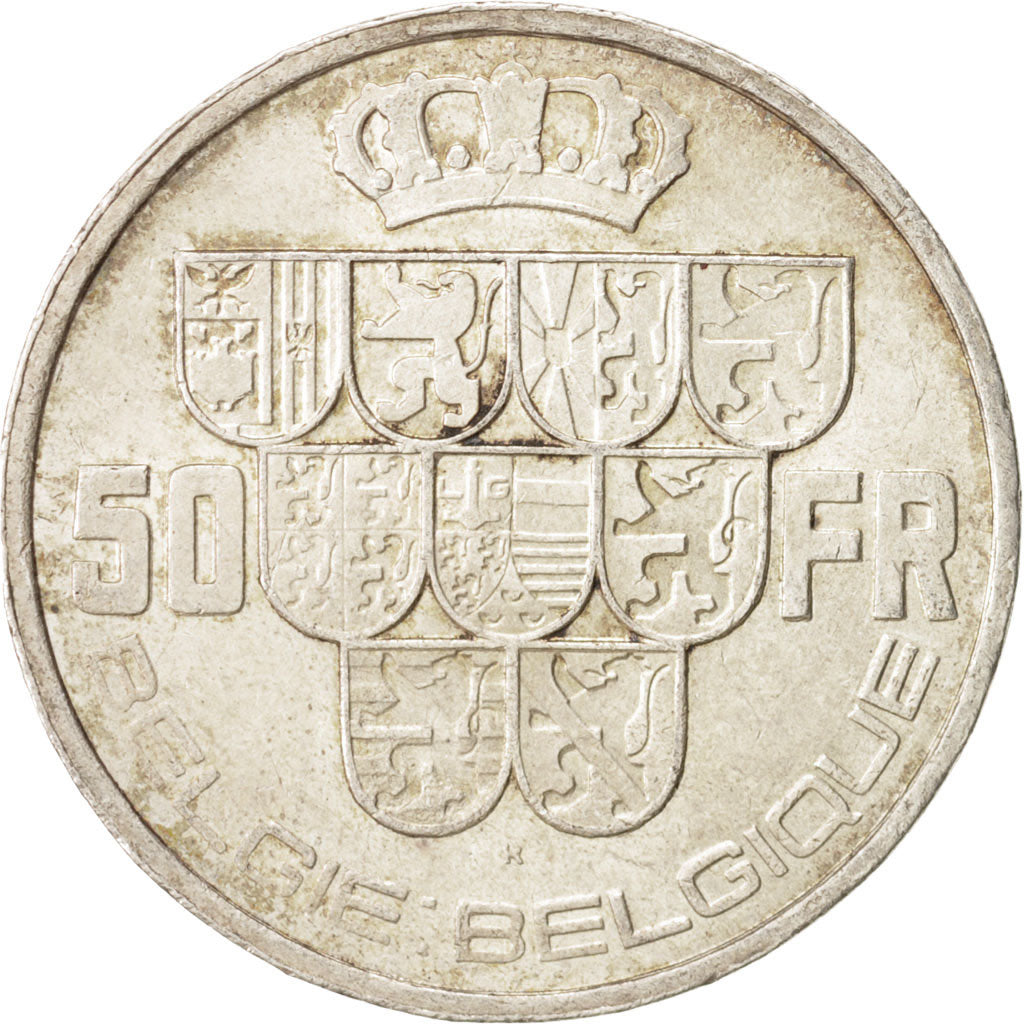 Coin, Belgium, 50 Francs, 50 Frank, 1940, AU(50-53), Silver, KM:122.1