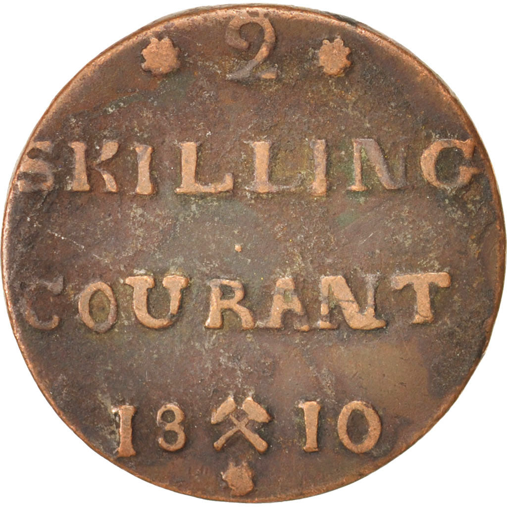 Norway, 2 Skilling, 1810, VF(30-35), Copper, KM:280.1