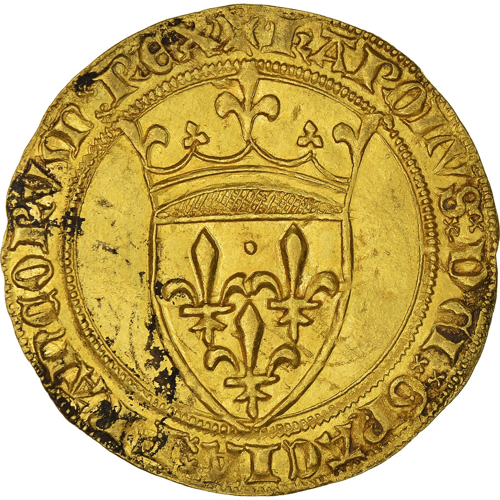 Coin, France, Charles VI, Ecu d'or, AU(55-58), Gold, Duplessy:369