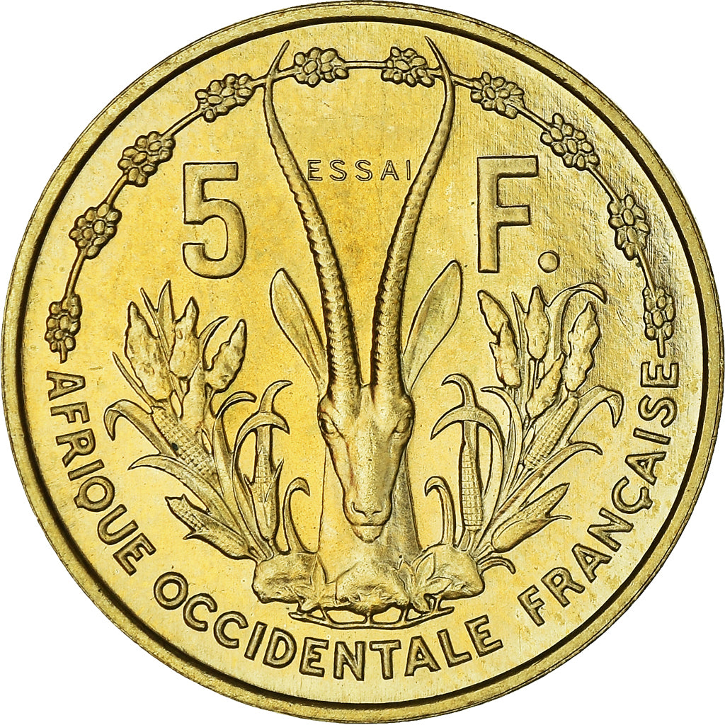 Moneda, África oriental francesa, 5 Francs, 1956, Paris, FDC, Aluminio -