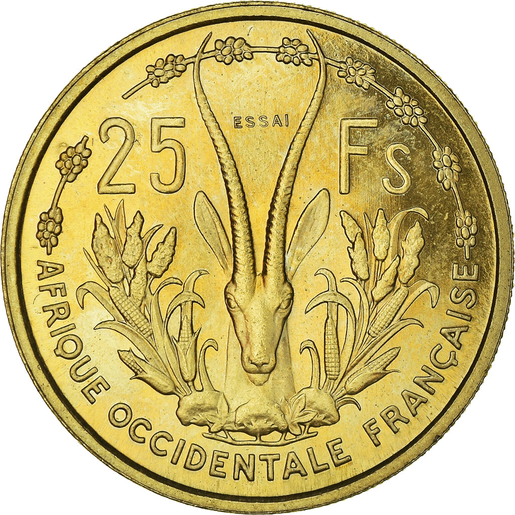 Münze, French West Africa, 25 Francs, 1956, STGL, Aluminum-Bronze, KM:E5