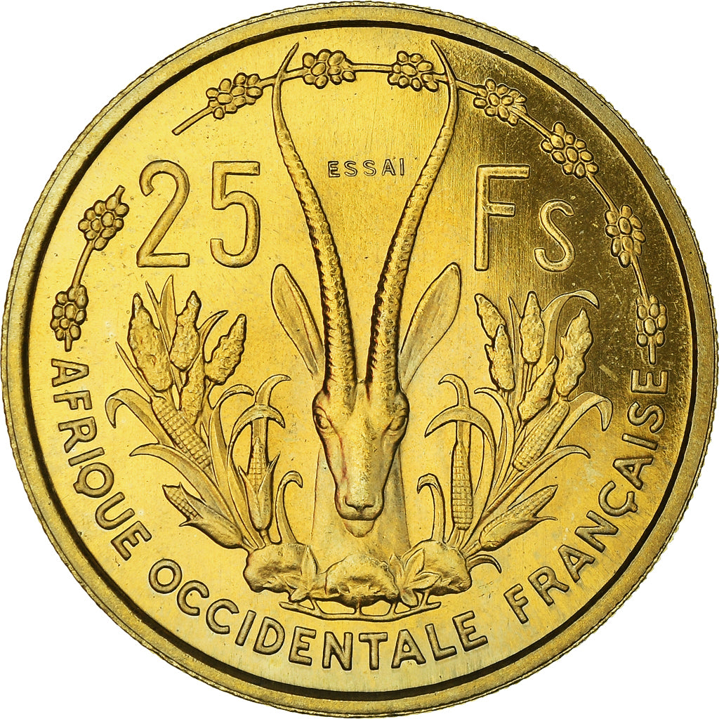 Münze, French West Africa, 25 Francs, 1956, STGL, Aluminum-Bronze, KM:E5