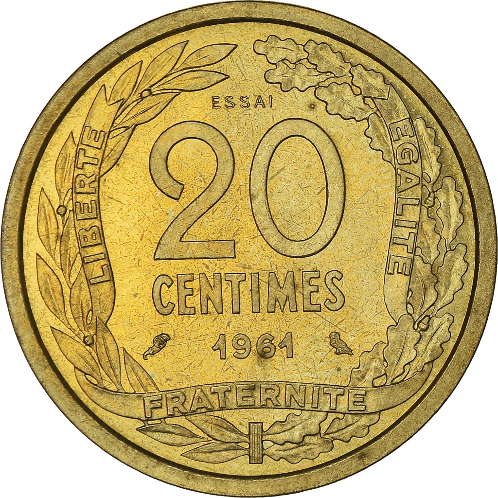 Coin, France, 20 Centimes, 1961, MS(63), Aluminum-Bronze, Gadoury:330
