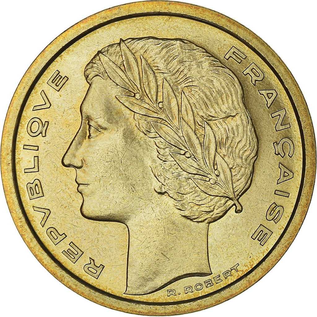 Moneta, Francja, 20 Centimes, 1961, MS(63), Aluminium-Brąz, Gadoury:330