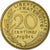 Moeda, França, 20 Centimes, 1961, Paris, MS(64), Alumínio-Bronze, KM:E107