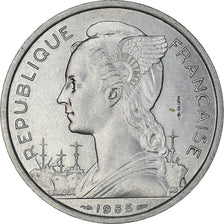 Coin, Réunion, 5 Francs, 1955, Paris, MS(65-70), Aluminum, KM:E5, Lecompte:69