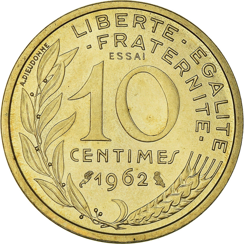 Monnaie, France, 10 Centimes, 1962, ESSAI, SPL+, Aluminum-Bronze, Gadoury:293