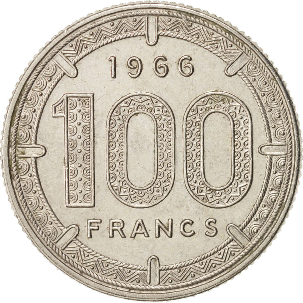 EQUATORIAL AFRICAN STATES, 100 Francs, 1966, Paris, EF(40-45), Nickel, KM:5