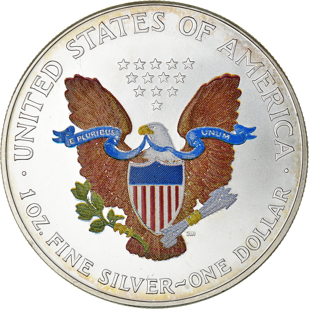Coin, United States, Dollar, 2000, U.S. Mint, Philadelphia, Colourized