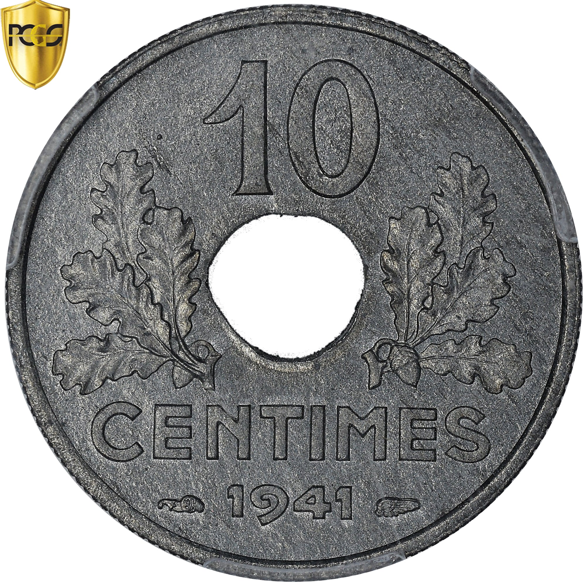 Coin, France, 10 Centimes, 1941, PCGS, MS66, MS(65-70), Zinc, graded, 42078987
