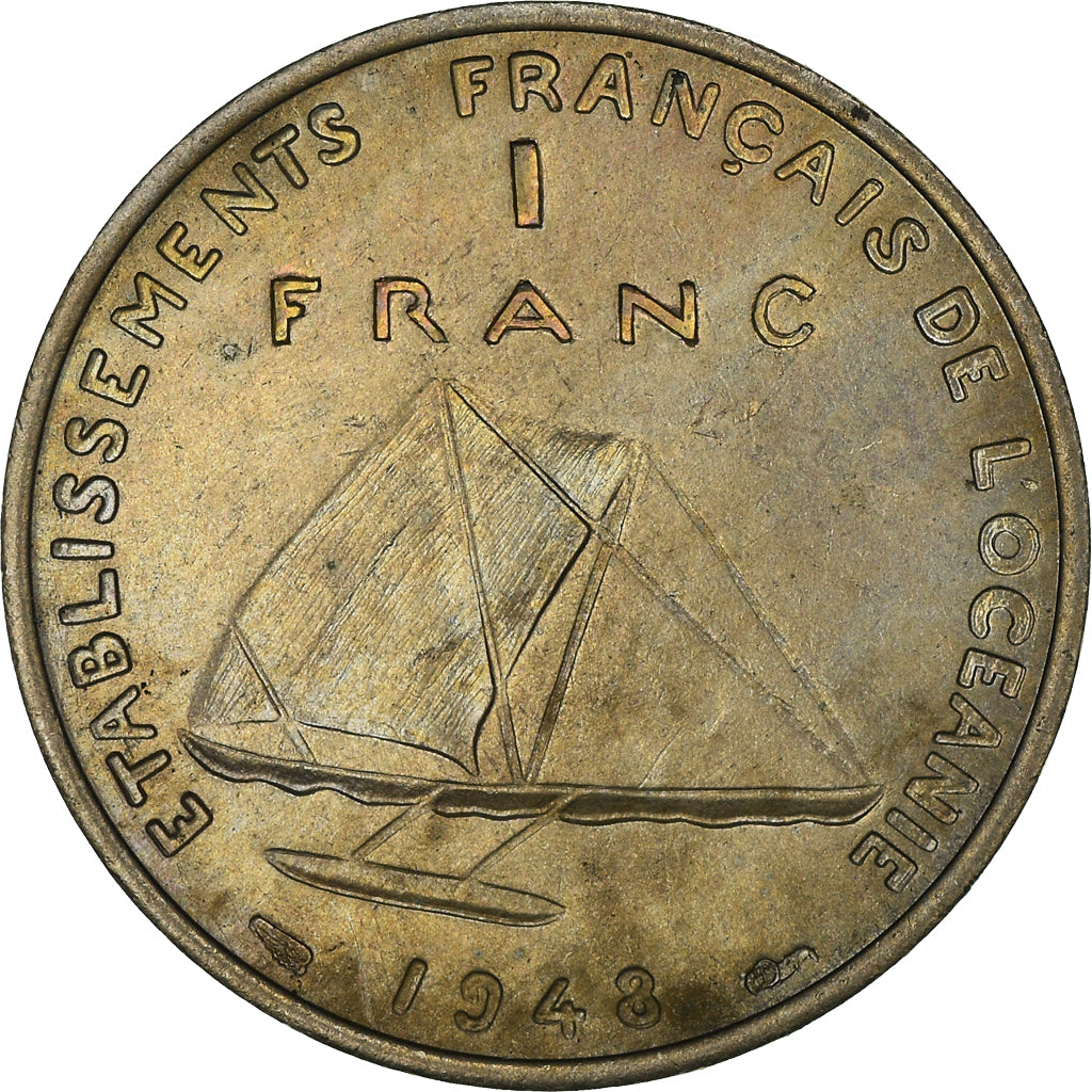 Coin, FRENCH OCEANIA, Franc, 1948, ESSAI, MS(65-70), Copper-nickel, KM:E4