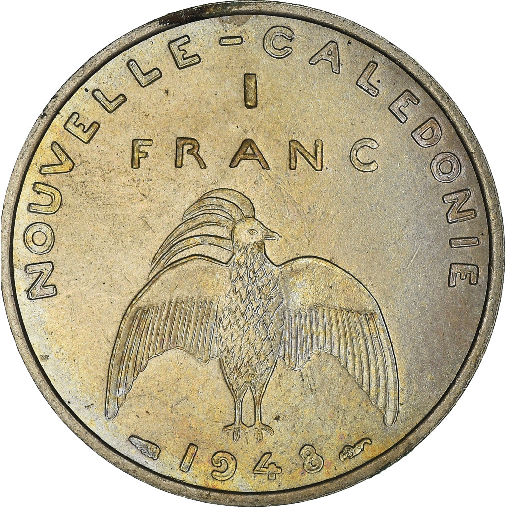 Coin, New Caledonia, Franc, 1948, Paris, AU(55-58), Nickel-Bronze, Lecompte:23