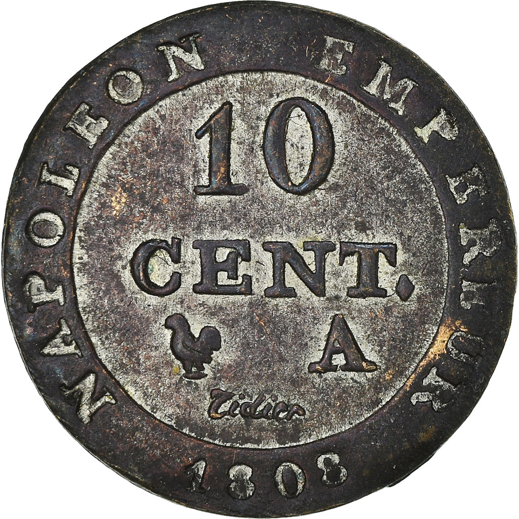 Moneta, Francia, Napoleon I, 10 Centimes, 1808, Paris, Fully silvered, SPL-