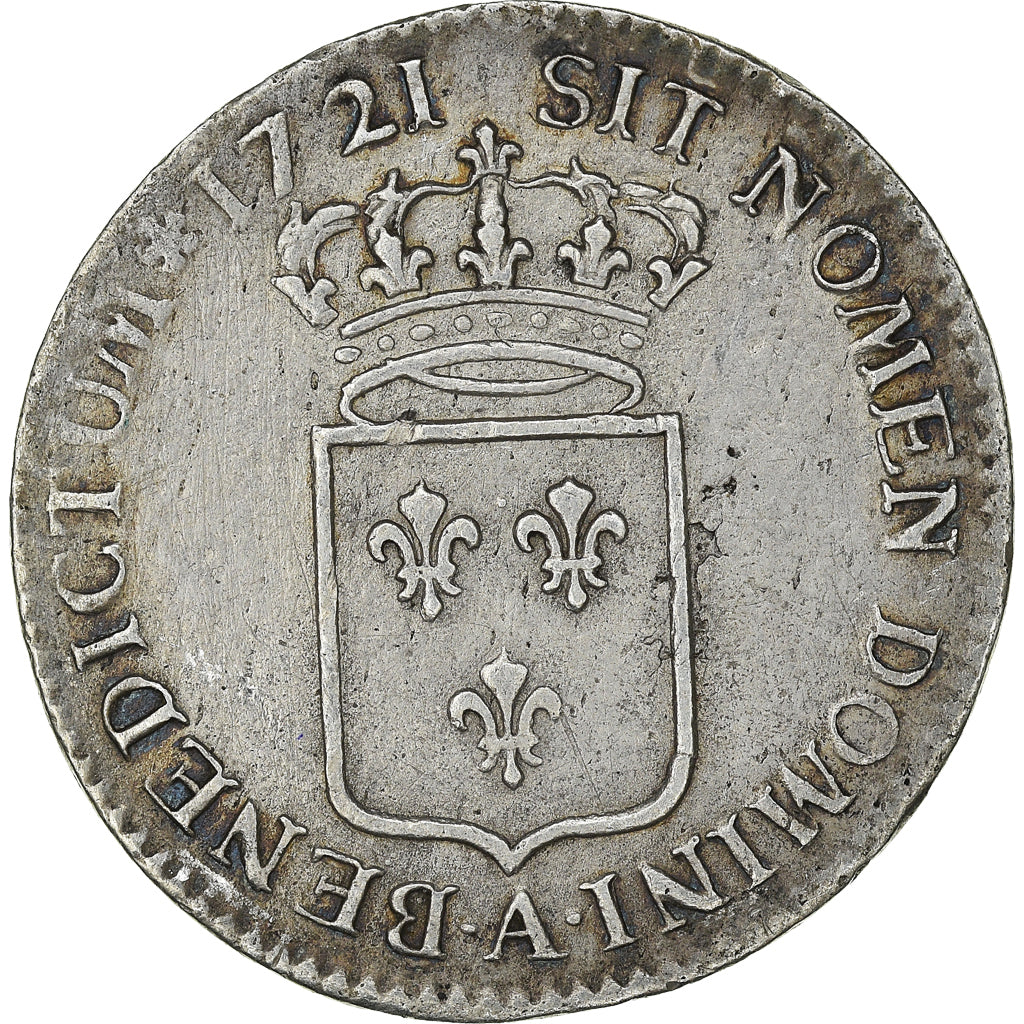 Moneta, Francia, Louis XV, 1/3 Écu de France, 1/3 Ecu, 1721, Paris, MB+