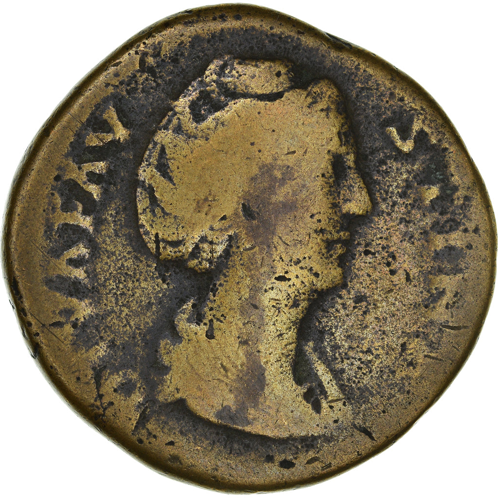Coin, Faustina I, Sestertius, 147, Rome, VF(30-35), Copper, RIC:1116