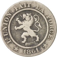 Belgium, Leopold I, 10 Centimes, 1861, VF(20-25), Copper-nickel, KM:22