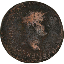 Coin, Nero, As, Lyon - Lugdunum, VF(20-25), Copper, RIC:458