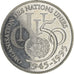 Coin, France, ONU, 5 Francs, 1995, Paris, MS(60-62), Nickel Clad Copper-Nickel