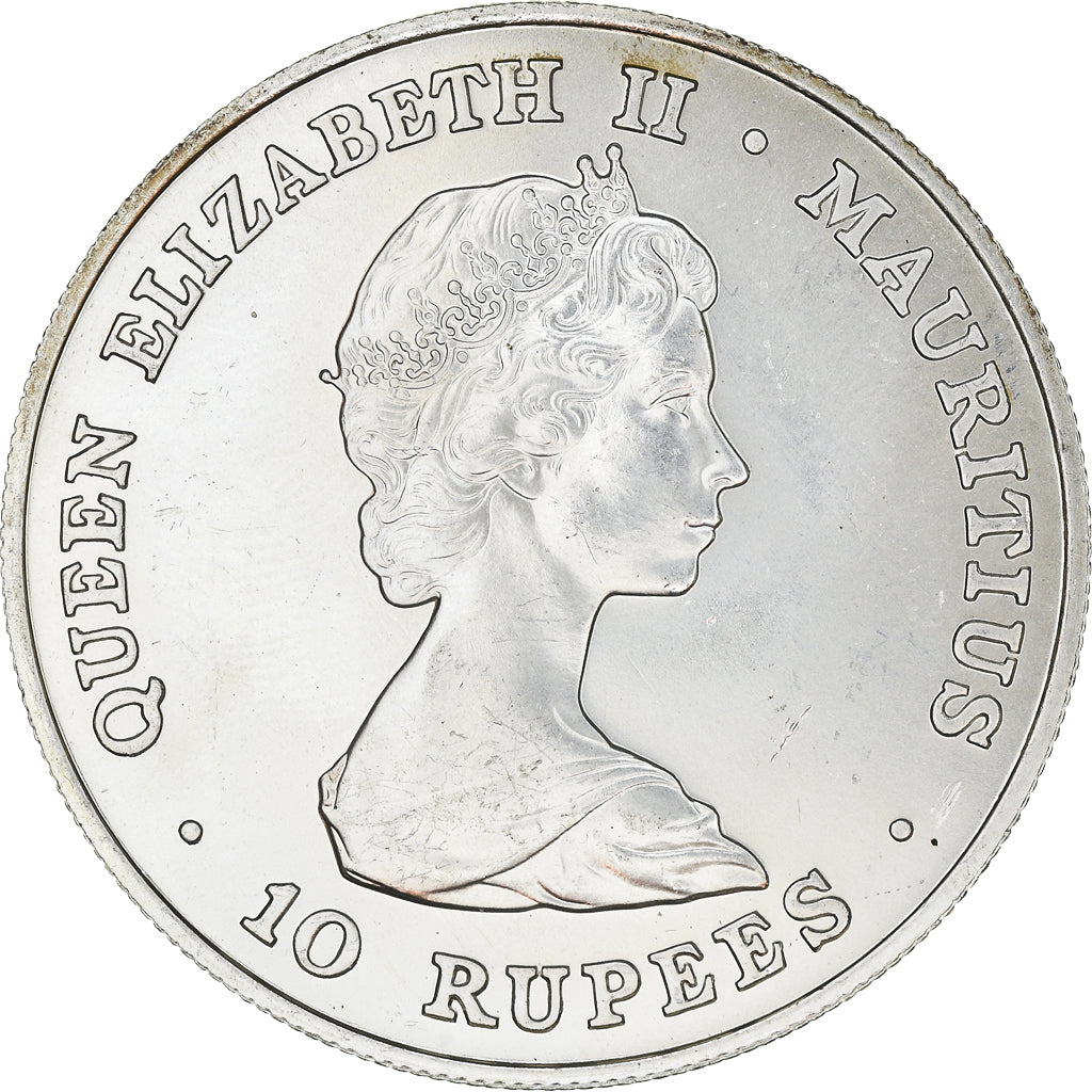 Moneta, Mauritius, 10 Rupees, 1981, MS(65-70), Srebro, KM:48