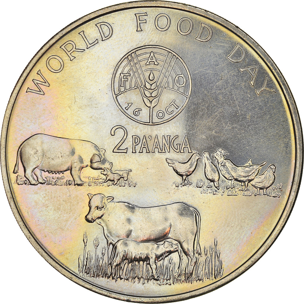 Coin, Tonga, King Taufa'ahau Tupou IV, 2 Pa'anga, 1981, MS(65-70), Silver