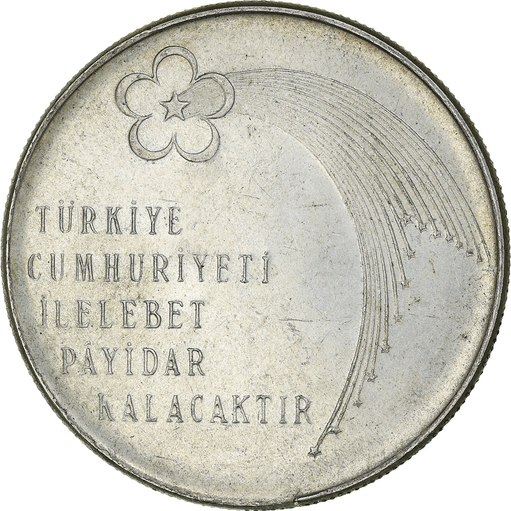 Moneta, Turcja, 100 Lira, 1973, MS(63), Srebro, KM:903