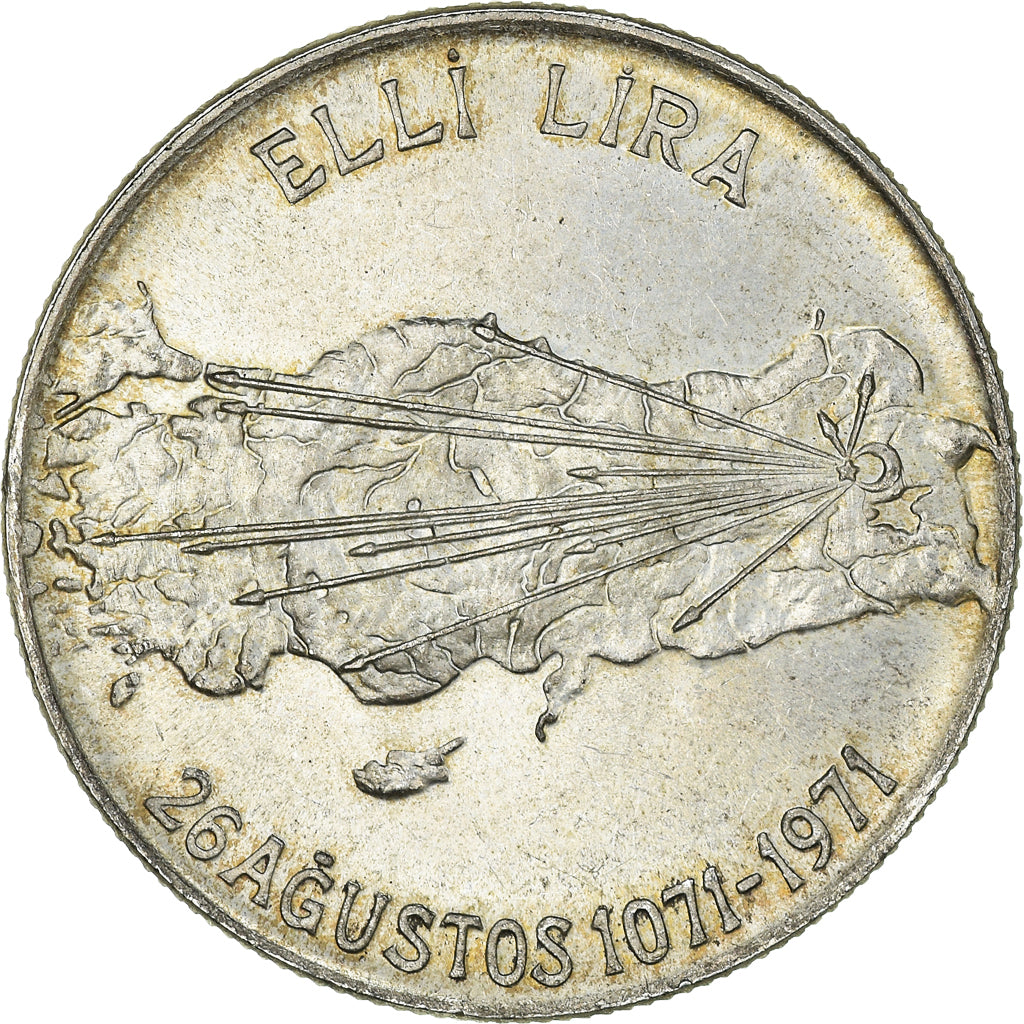 Münze, Türkei, 50 Lira, 1971, VZ+, Silber, KM:900