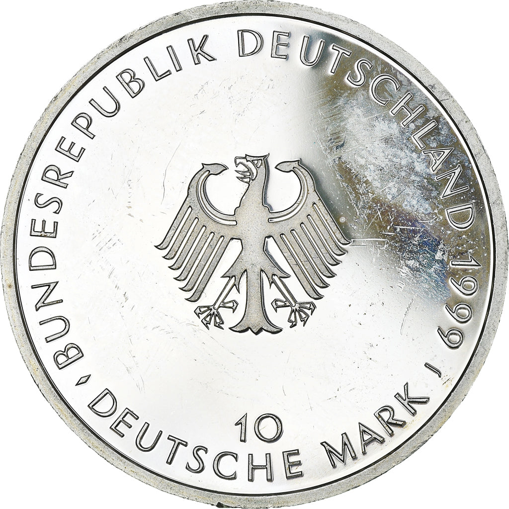 Moneta, GERMANIA - REPUBBLICA FEDERALE, 10 Mark, 1999, Hamburg, Proof, SPL