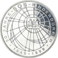 Coin, GERMANY - FEDERAL REPUBLIC, 10 Mark, 1999, Hamburg, Proof, MS(63), Silver