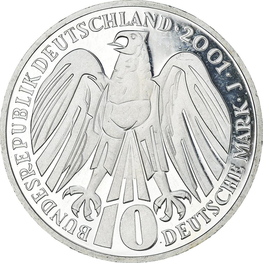 Münze, Bundesrepublik Deutschland, 10 Mark, 2001, Hamburg, Proof, UNZ, Silber