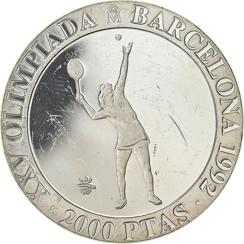 Moneta, Hiszpania, Juan Carlos I, 2000 Pesetas, 1991, Madrid, MS(65-70), Srebro
