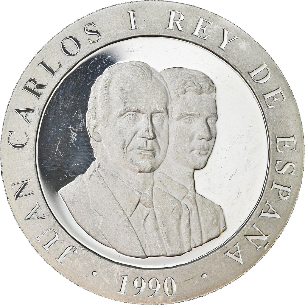 Spain, Juan Carlos I, 2000 Pesetas, 1990, Silver, KM:859