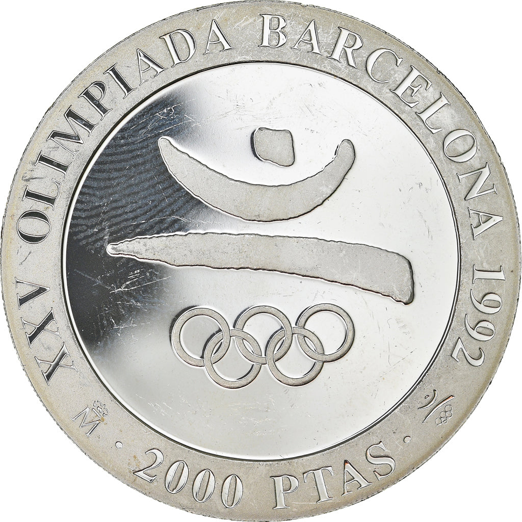 Spain, Juan Carlos I, 2000 Pesetas, 1990, Silver, KM:859