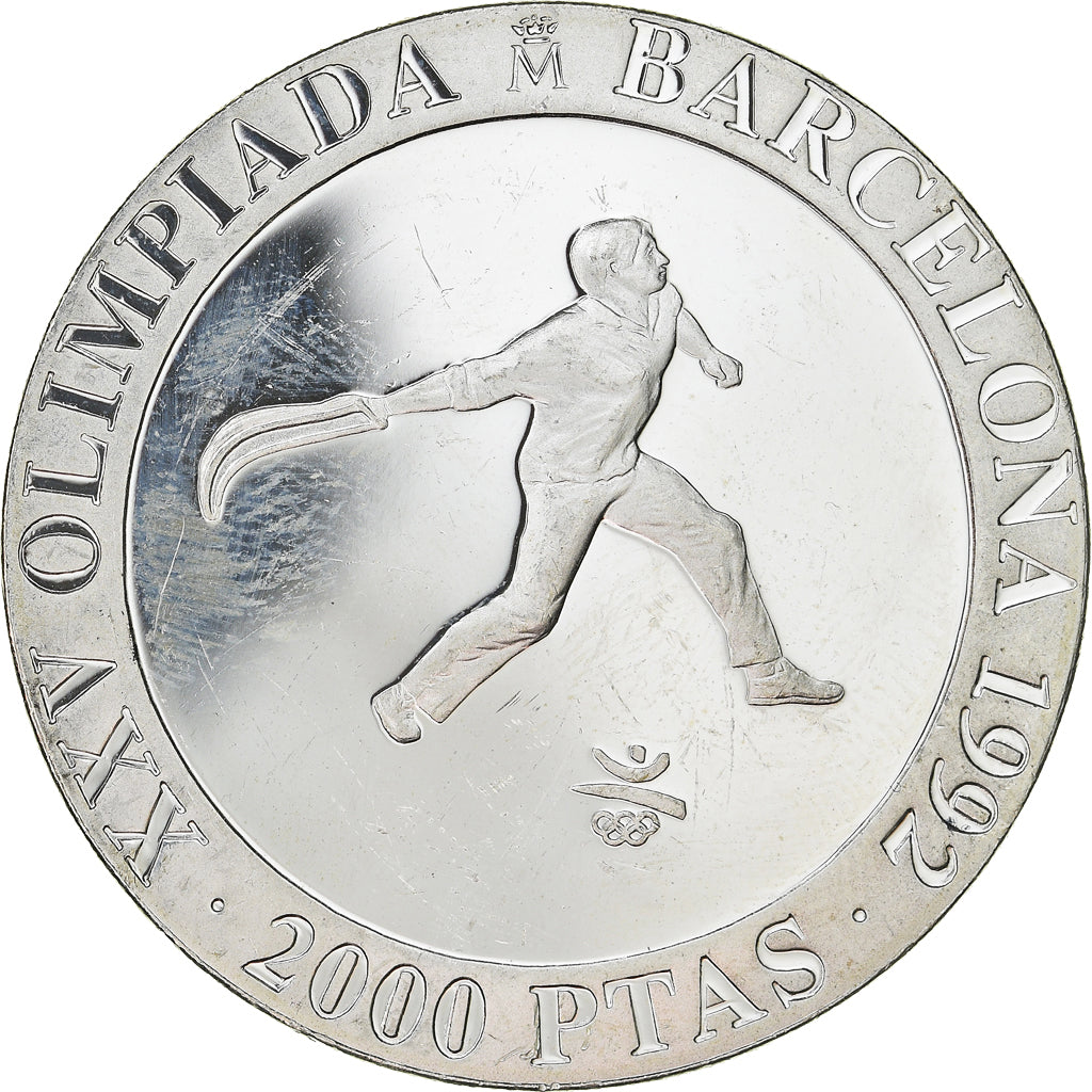 Spain, Juan Carlos I, 2000 Pesetas, 1990, Madrid, MS(65-70), Silver, KM:867