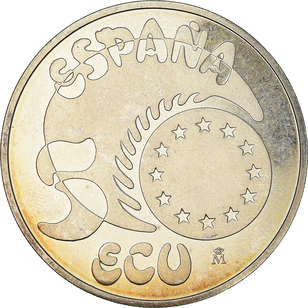 Coin, Spain, Juan Carlos I, 5 Ecu, 1989, Madrid, AU(55-58), Silver, KM:M24