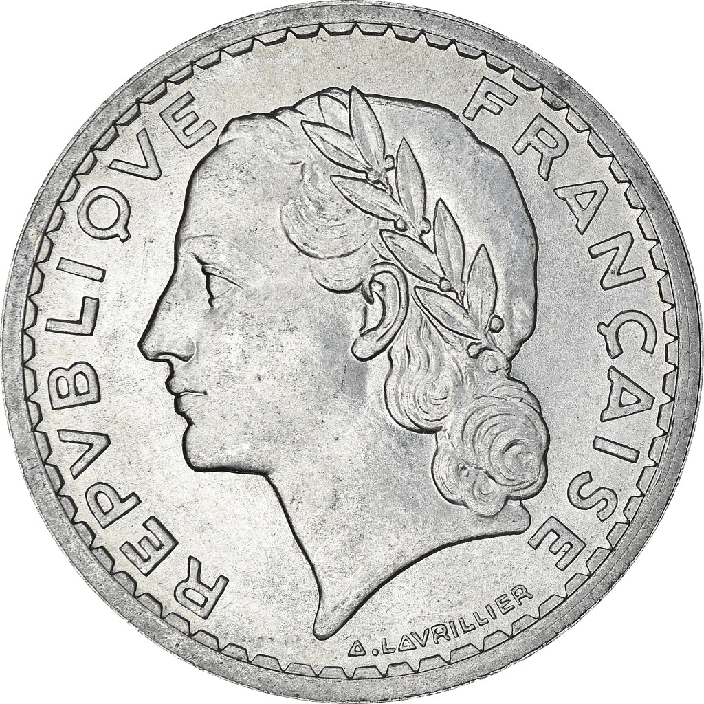 Coin, France, Lavrillier, 5 Francs, 1946, Paris, MS(64), Aluminum, KM:888b.1